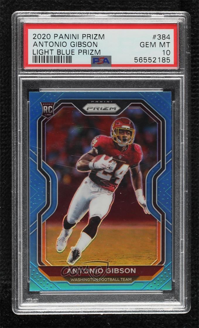 2020 Panini Prizm Light Blue Antonio Gibson #384 PSA 10 GEM MT Rookie RC