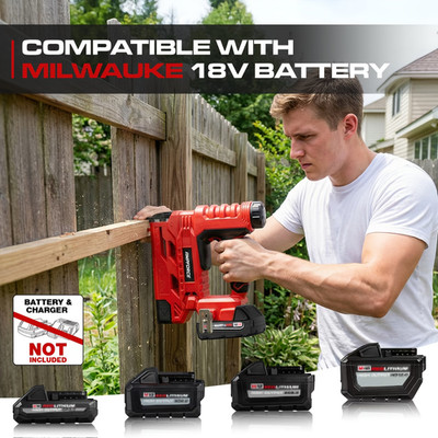 2-in-1 Cordless 18GA Brad Nailer & 1/4 Crown Stapler For 18V milwauke battery
