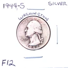 1944 SAN FRANCISCO SILVER WASHINGTON QUARTER IN FINE CONDITION