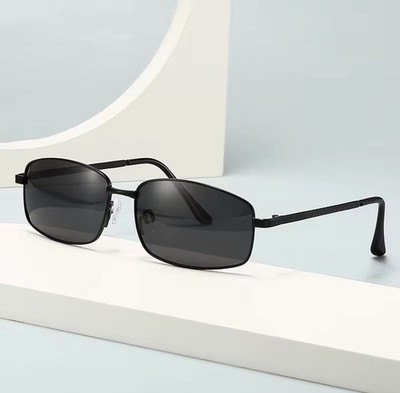 Men s Polarized Sunglasses UV400 Protection Lightweight Black Metal Frame