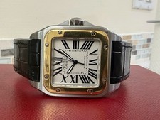 Cartier Santos 100 XL 2656 Automatic Steel 18K Gold Bezel 38mm x 51mm Wristwatch