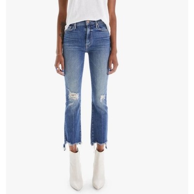 MOTHER The Insider Crop Step Chew Jeans 28 Dancing On Coals Boho Chic Old Money