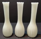 Set of 3 Vintage CLG Co White Milk Glass Bud Vases