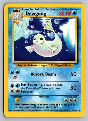 Dewgong Uncommon Base Set 025/102 LP