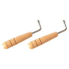 2Pcs Lyre Harp String Instrument Wrench Durable Wood Handle Silver Tool