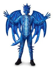 Halloween Dragon Costume for Kids, Boys Halloween Medium 8-10 yrs Blue
