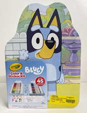 Crayola Bluey Art Kit for Kids 45pcs , Bluey Coloring Book Pages  Stickers
