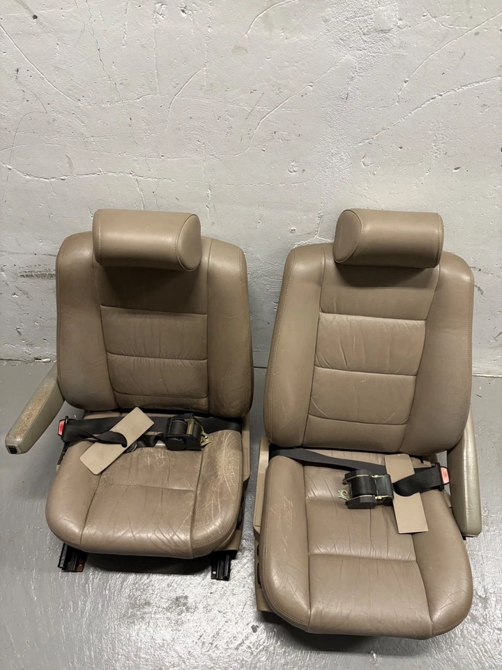BMW E34 serie 5 OEM asientos delanteros eléctricos térmicos bronceados con cinturones de seguridad 1989-1995 Foto 2 de 4