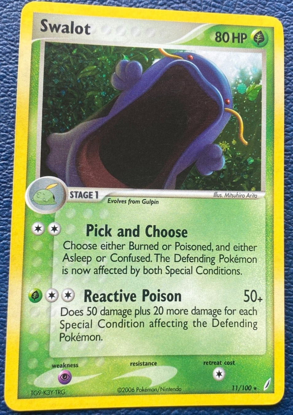 Swalot 11/100 ex Crystal Guardians (2006) Vintage Holo Rare - NM
