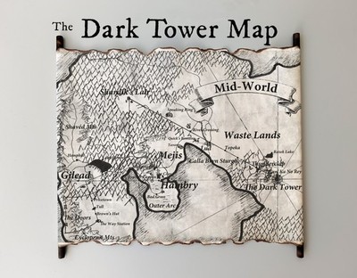 Mid-World Map, The Dark Tower Map Scroll, End-World Map, Handmade Roland's World