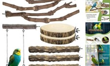 8pcs Natural Bird Perches for Cage, 5.9  Small Wood Bird Perch for 8pcs-15cm