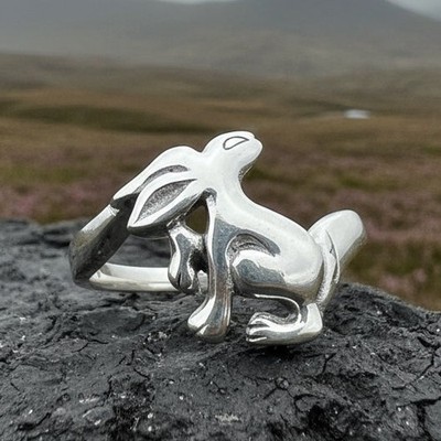 Hase Ring Hase Tierschmuck mystisch keltisch Wicca heidnisch Damenring 925