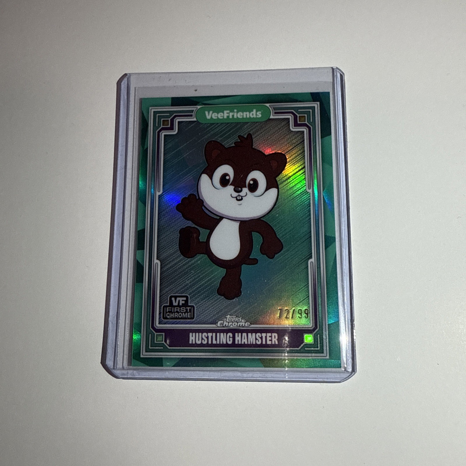 VeeFriends Topps Chrome Hustling Hamster Green Refractor 72/99