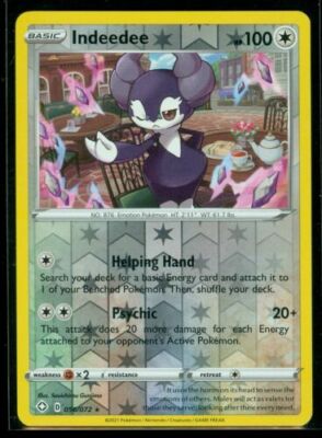 Pokemon - Indeedee 056/072 - Reverse Holo Rare- Shining Fates - NM/M - New