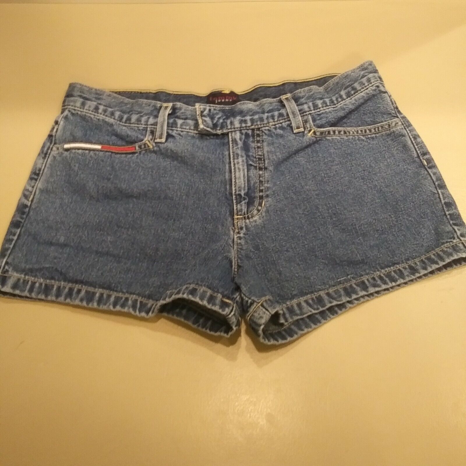 Tommy Hilfiger Shorts Vintage Y2K Big Logo Hot Pants Tommy Jeans Flag  Women's 7
