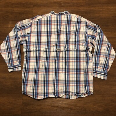 Chemise Columbia PFG Super Bonehead Homme - L - Bleu à Carreaux - Respirante UV (Gorpcore)