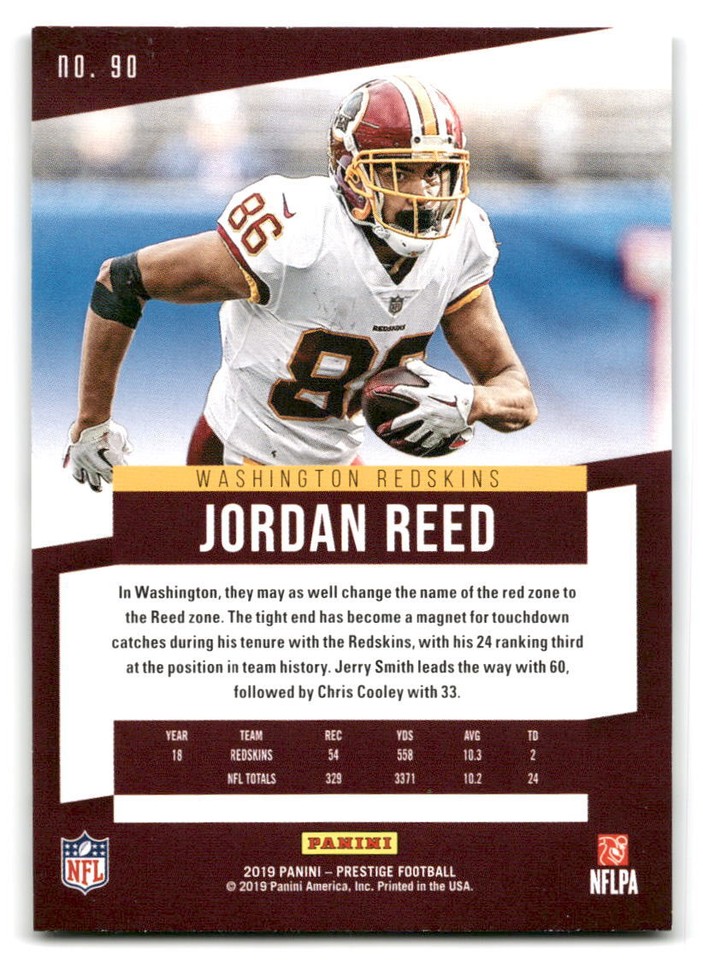 Jordan Reed 2019 Panini Prestige FOOTBALL #90 Washington Redskins | eBay