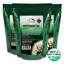 Peppermint Tea Bags 3-PACK (90) 100% Natural Mentha Piperita in Resealable Pouch