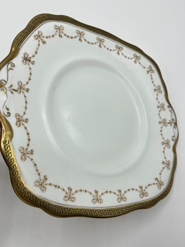 Allertons England Old English Bone China Georgian Square Plate Gold White 9X8.5" - Picture 2 of 7