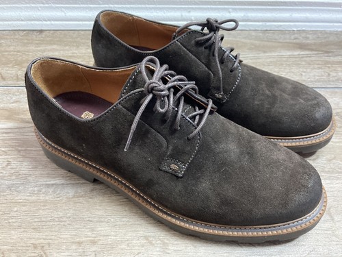 Bruno Magli Men's Groover Derby Shoes Size 8.5 Brown Suede Leather Made in Italy