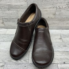 Clarks Collection Women's Cora Giny Loafer Brown Tumbled SIZE 6.5 M Zip