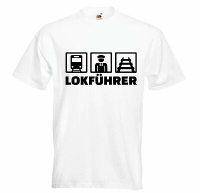 T-Shirt LOKFÜHRER - EISENBAHN - ICE - ZUGBEGLEITER - SCHAFFNER in Weiß