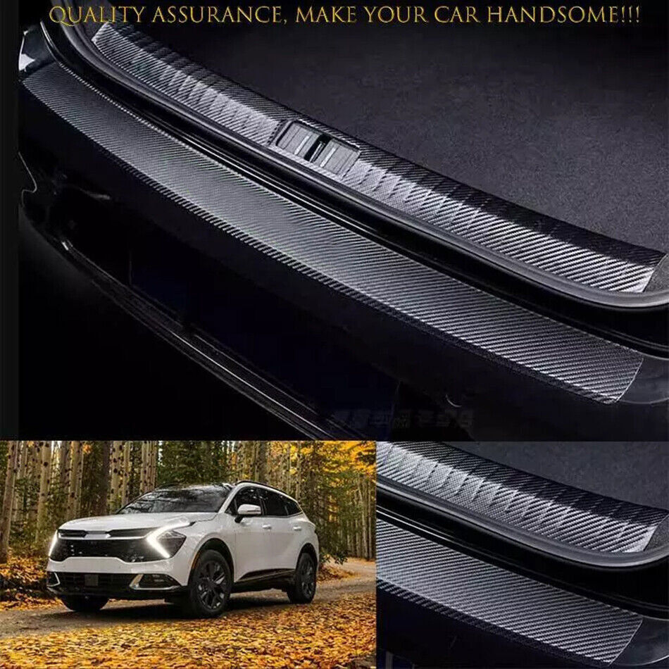 For Kia Sportage 2023-25 Carbon Fiber Rear Bumper Sill Guard Plate Sticker Trims