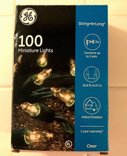 GE String-A-Long 100 Miniature Clear Lights Outdoor Indoor