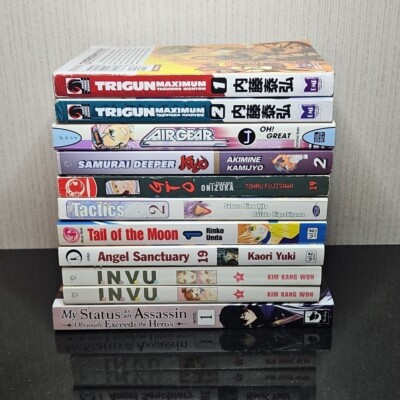 Trigun Maximum Assassin GTO INVU Airgear Manga Books Lot of 11 Graphic Novels