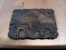 VTG NEW 1976 COCA-COLA 75TH ANNIVERSARY BELT BUCKLE BRASS BOTTLE OPENER ON BACK