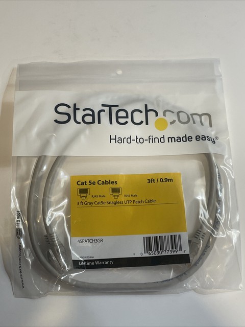 3 Pack Of StarTech 3 ft Gray Molded Cat5e UTP Patch Cable M45PATCH3GR 3 Pack Of StarTech 3 ft Gray Molded Cat5e UTP Patch Cable M45PATCH3GR
