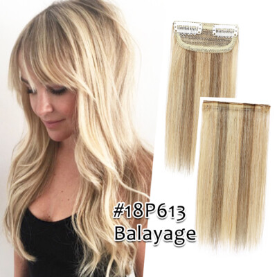 4-12'' Mini Short Human Hair Extensions Side Patch Hairpad Piece For Fluffy Blond