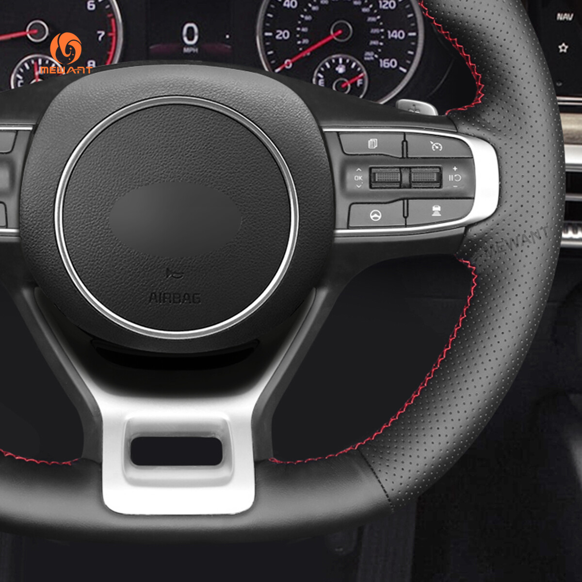 Custom DIY PU Leather Steering Wheel Cover for Kia Sportage 5 20212022
