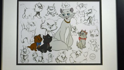 Disney Giclee Clear Art おしゃれキャット 🔷 Aristocats Disney Sericel Special Edition Duchness and Kittens