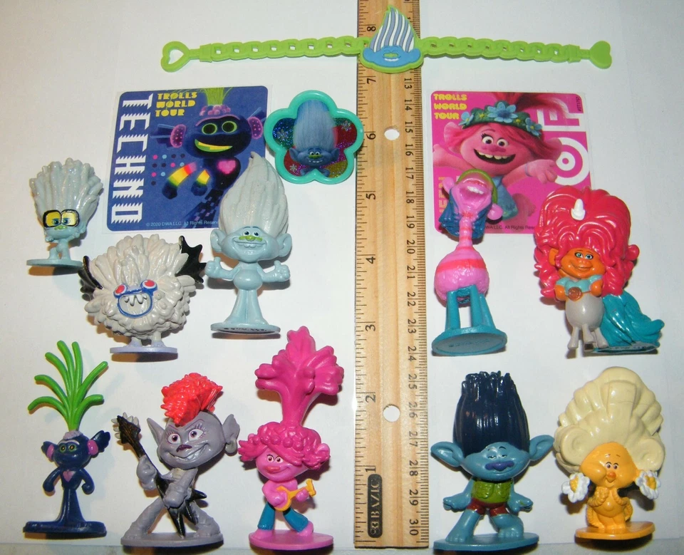 Trolls World Tour Movie Party Favors 14 Set with 10 Figures 2 Fun Stickers More - Image 3 of 4
