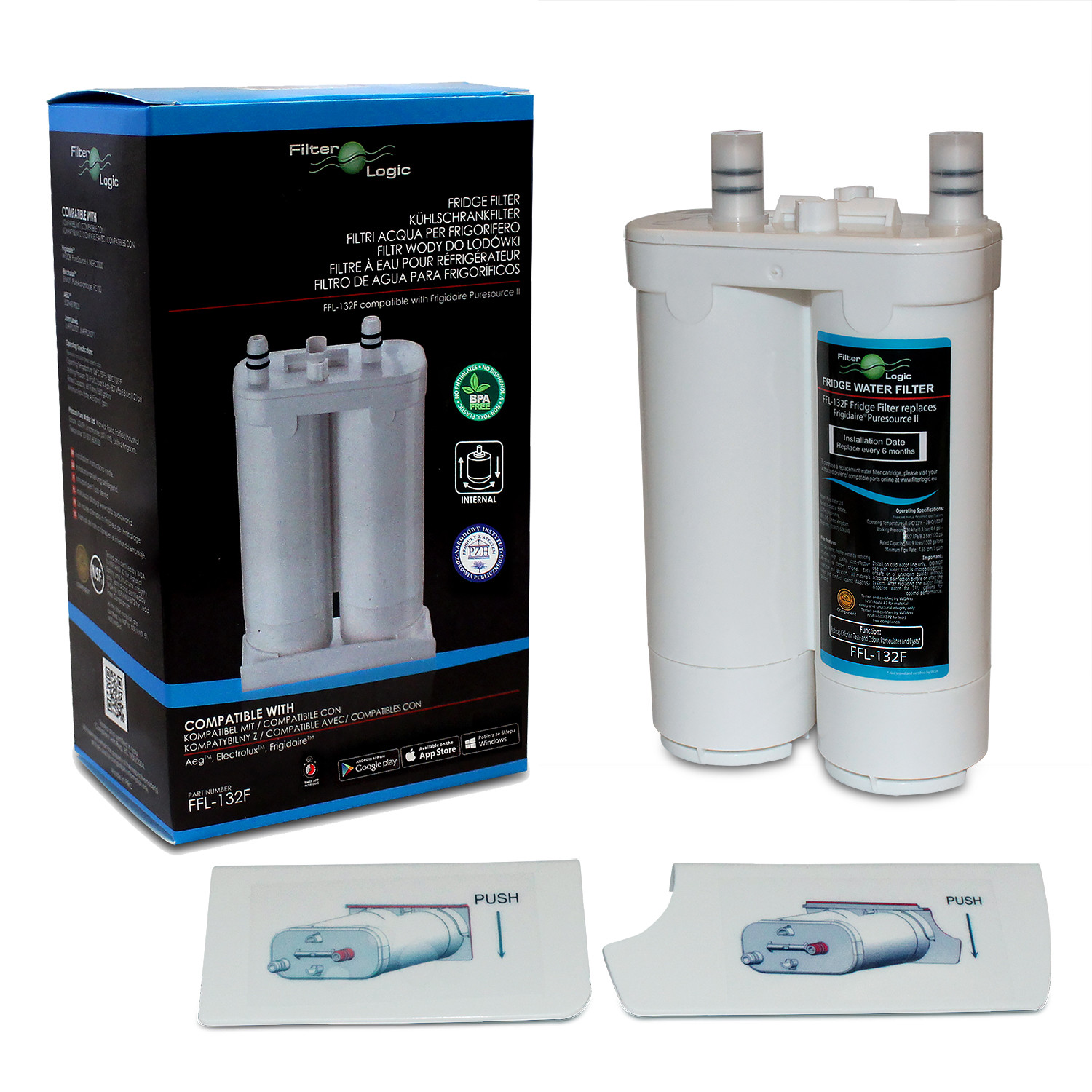 FFL-132F Water Filter Compatible Electrolux Frigidaire PureSource2 WF2CB Fridge