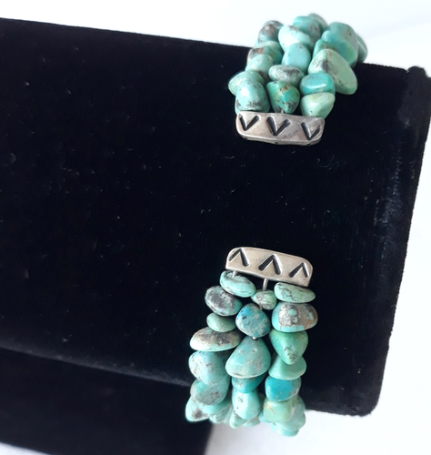 Carolyn Pollack ~ Relios Turquoise Beaded~ Sterling Silver ~ Cuff Bracelet - Picture 9 of 11