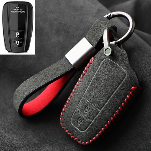 Full Suede Covered Key Fob Remote Protector Holder Cover Case For Toyota 2Button - Picture 3 of 9