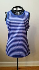 Girl's Size S 6-6x Danskin Now Purple Stripe Performance Racerback Tank
