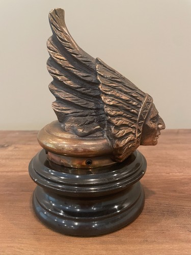 De colección Original 1920 PONTIAC Jefe Volador Cabeza India Radiador Gorra CAPUCHA ADORNO - Imagen 4 de 5