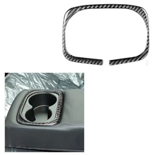 For Honda Civic Carbon Fiber Interior Rear Water Cupholder Frame Cover Trim