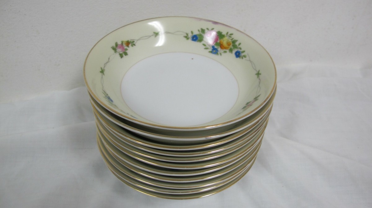 VINTAGE JAPAN CHINA DESSERT FRUIT BOWLS (11) TRANSOR WARE YELLOW