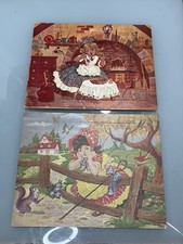 2 Nursery Rhymes Frame Tray Puzzles Vintage. Complete