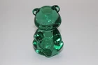 FENTON GREEN ART GLASS 3-3/4" BEAR FIGURINE