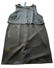 Metaphor Size 2X Dress Twofer Fitted Pencil Slit Eyelet Zip Length 42” #1200