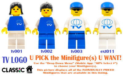 Genuine LEGO U PICK Town: Classic Town TV LOGO Minifigures **USED**