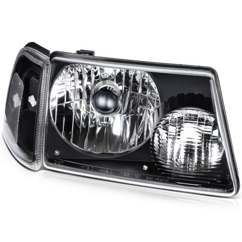 Fits Ford Ranger 2001-2011 Black Clear Lens Left+Right Pair Headlights Assembly - Picture 4 of 9