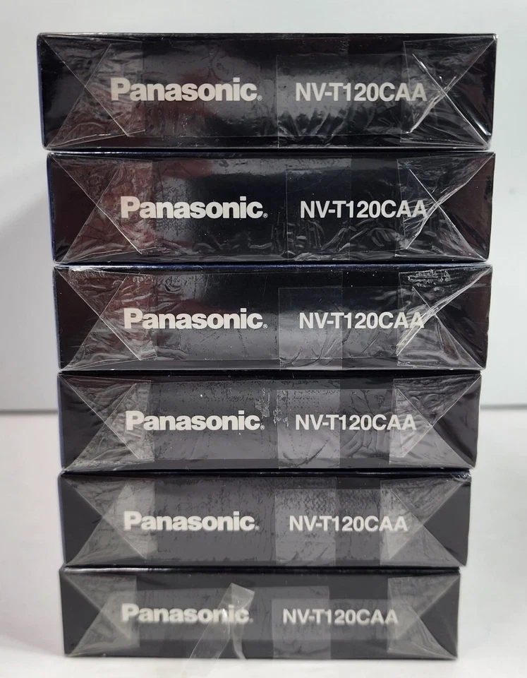 Lote de 6 cintas VHS en blanco Panasonic T-120 (NV-T120CAA) - 6 horas - nuevas/selladas Foto 3 de 4