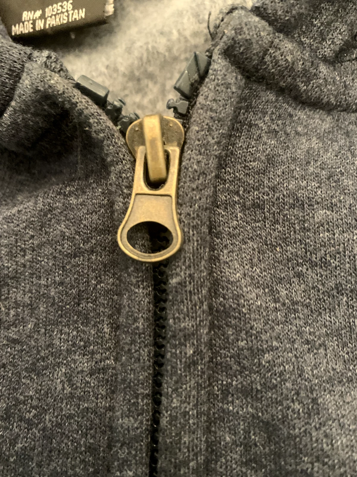 VETEMENTS Felpa con cappuccio grigia zip OCEAN CITY NJ Anchor Youth Large NUOVA