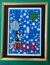 DEATH NYC Hand Signed LARGE Print Framed 16x20in COA BANKSY YAYOI KUSAMA  PopArt